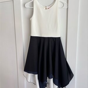 Aqua Girls White and Black Dress with Blue Accent - size 12